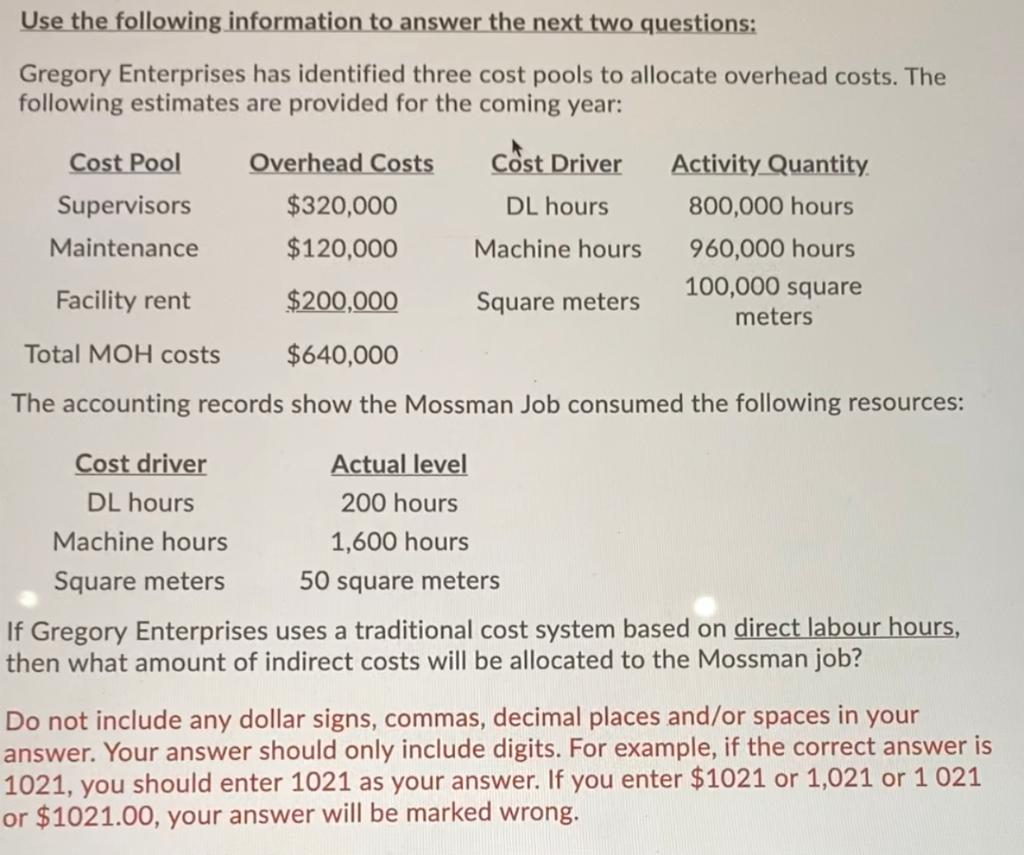 please answer asap Use the following information to answer the next two