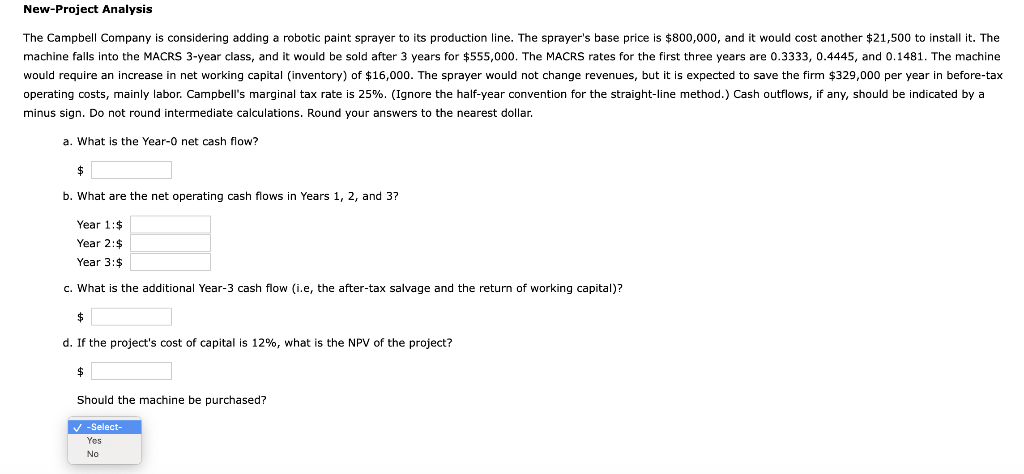  machine falls into the MACRS 3-year class, and it would be