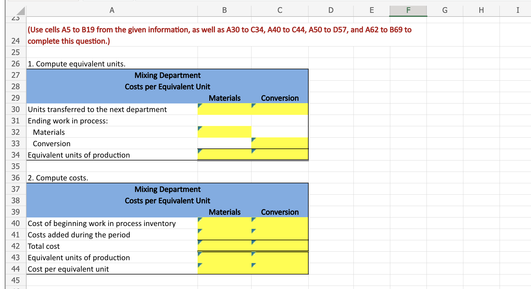 given information, as well as A30 to C34, A40 to C44, A50