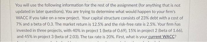 use info from question one to answer question five You will use
