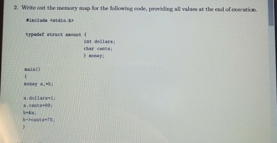 write out a memory map 2. Write out the memory map
