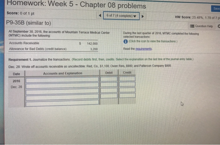  Homework: Week 5 - Chapter 08 problems Save score: 0 of
