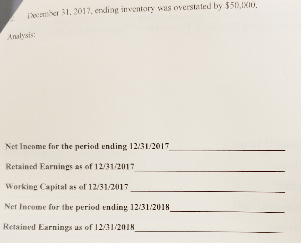 i need help solving this problem of error analysis please December 31,