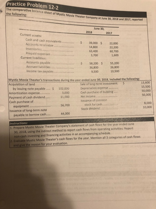 just requirement 1 on the second page please Practice Problem 12-2
