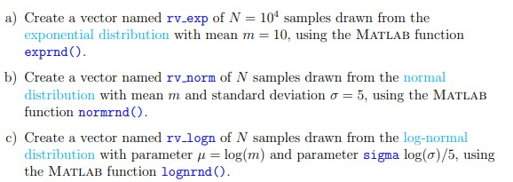 this exercise is to create random variables from popular probability distributions, and