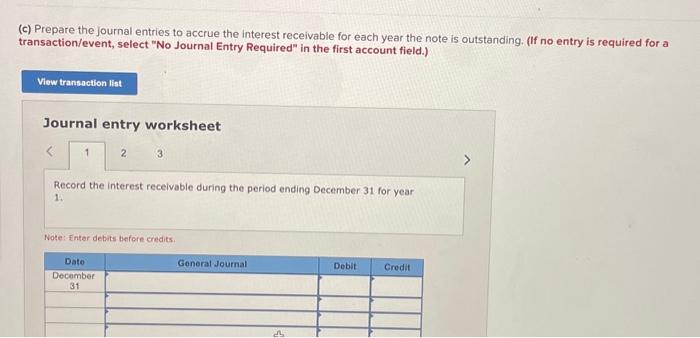 and accepts a three year, 7% note in return. The note was