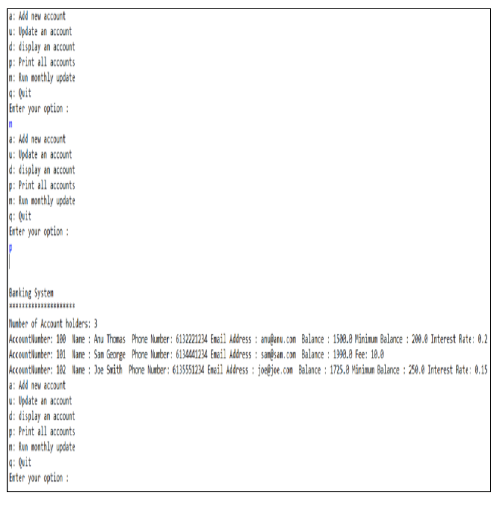class Person . Methods: o toString):String - returns the data of the