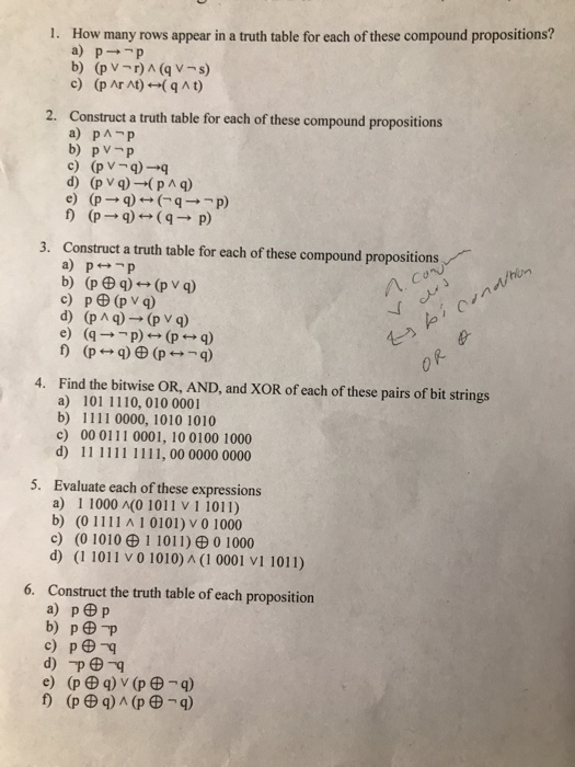  How many rows appear in a truth table for each of