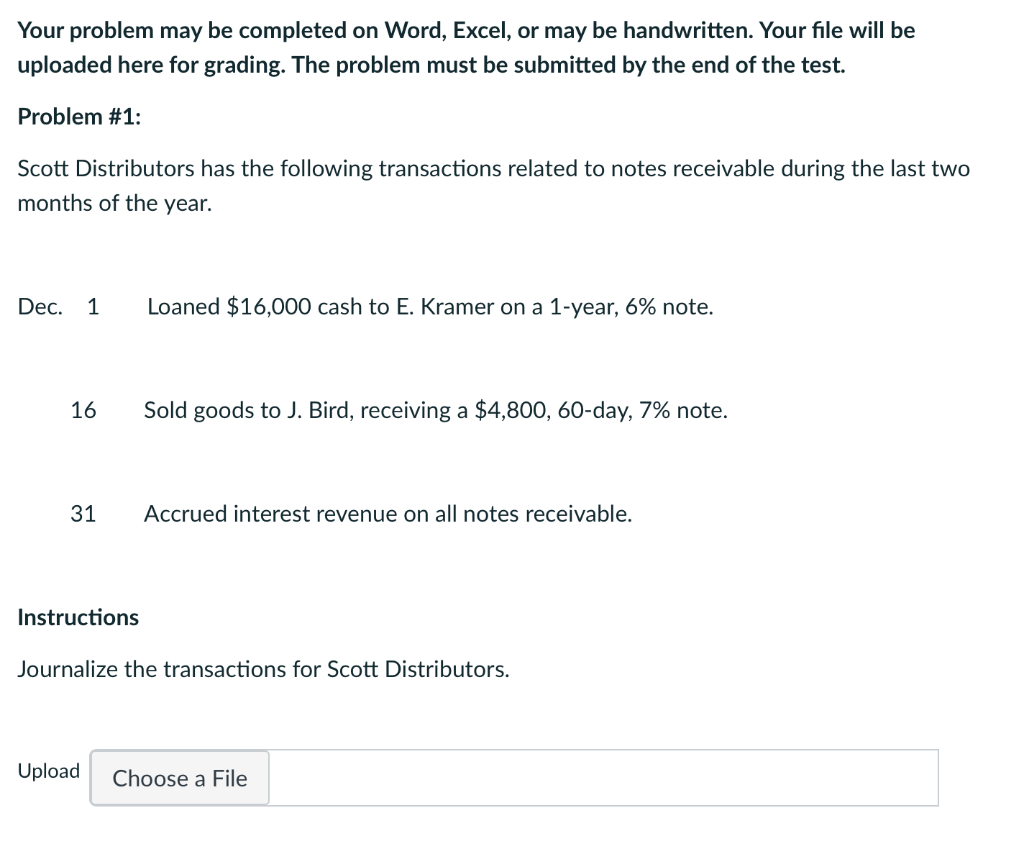  Your problem may be completed on Word, Excel, or may be