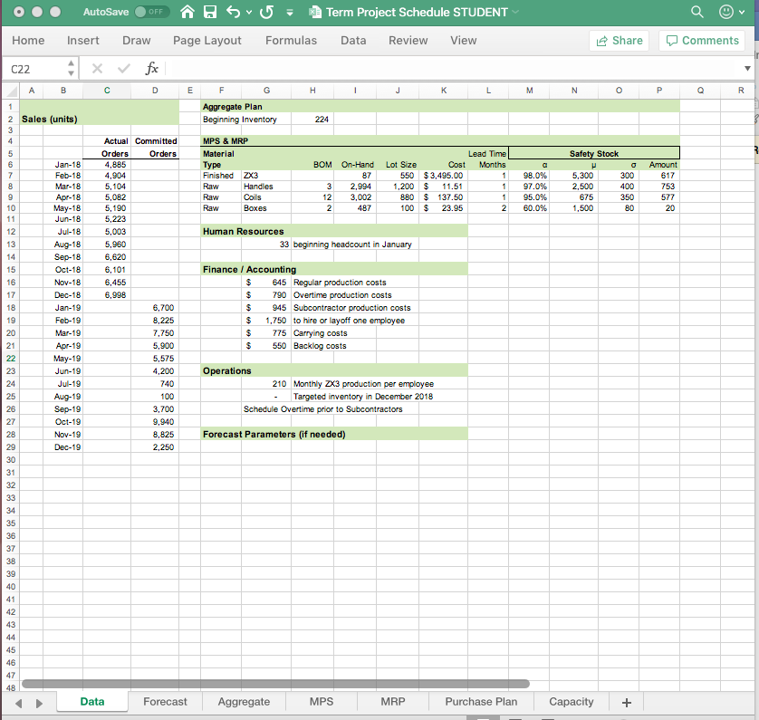 How do I calculate the MRP, Purchase Plan, and Capacity plan