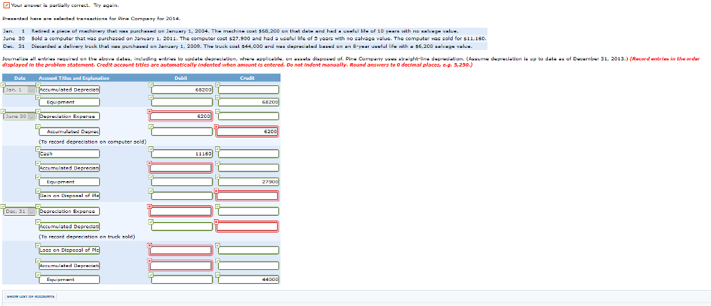  Presented here are selected transactions for Pine Company for 2014. Journalize
