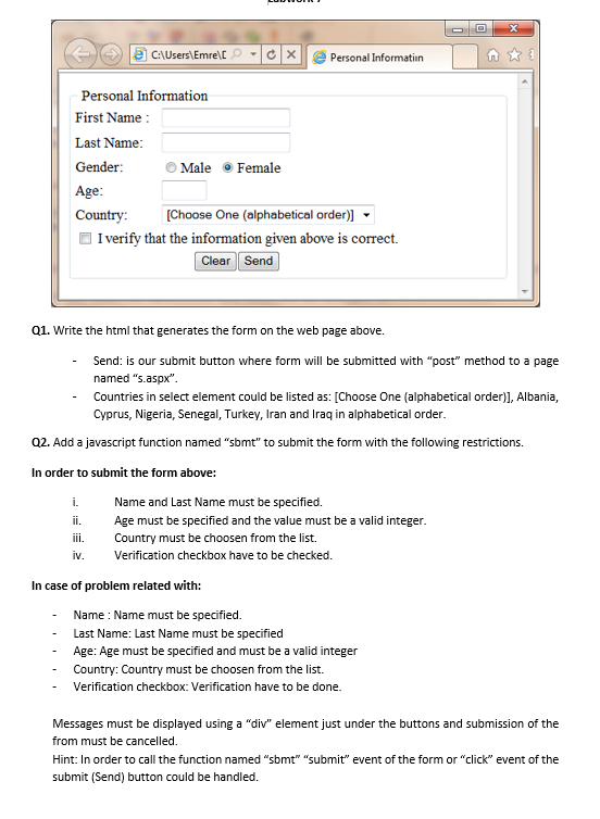 ANSWER PART 2 PLEASE a C:\Users\Emre CX Personal Information Personal Information First