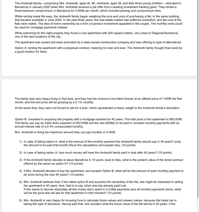  same problem The Andreotti family-comprising Mrs. Andreotti, aged 40. Mr. Andreotti,