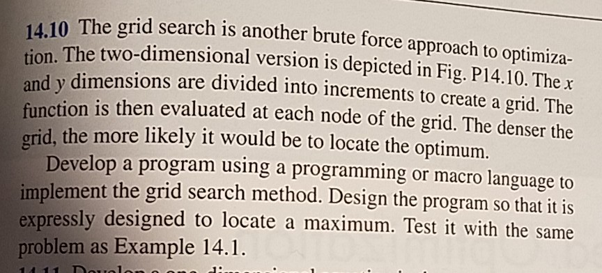  please use matlab for the program. grid search is another brute