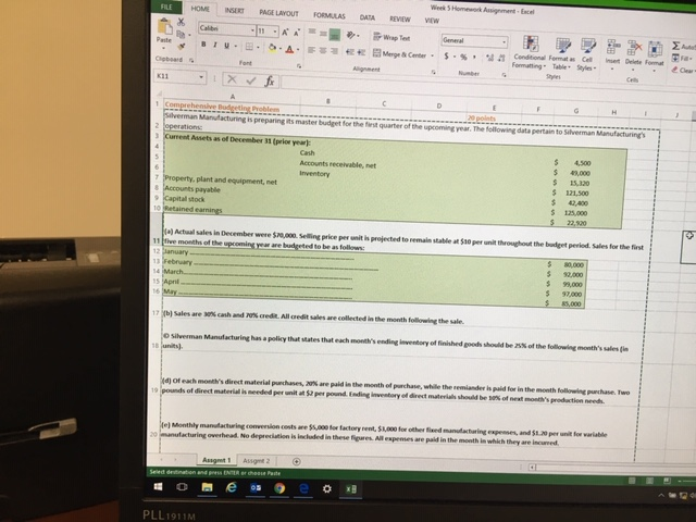  Week 5 Homework Assignment Excel FLE HOM PAGE LAVOUT INSERT FORMULAS