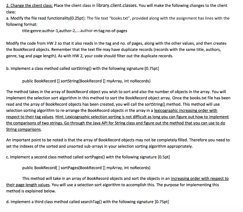 Java Problem package library.service.classes;//set up the package import library.service.classes.BookGenre; public class BookRecord{
