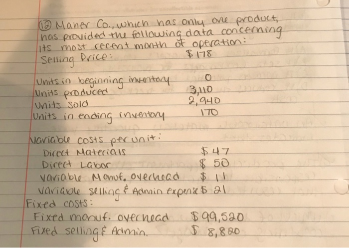  (12 Maner Co., which has only one product, has provided the