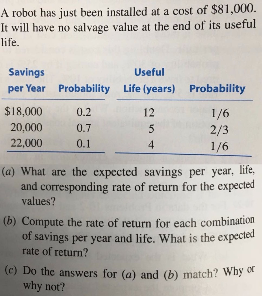 Please answer A, B and C A robot has just been installed