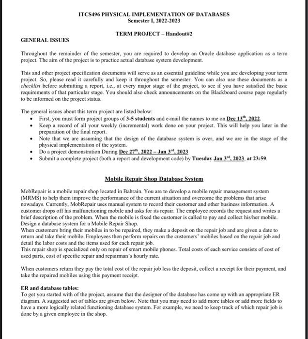 this subject is database management, it's my project please solve this i