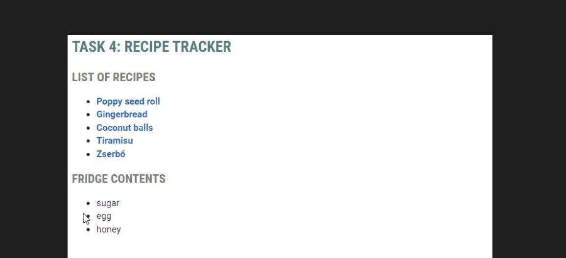 to bake something. I have pasted recipes.json which stores the list of