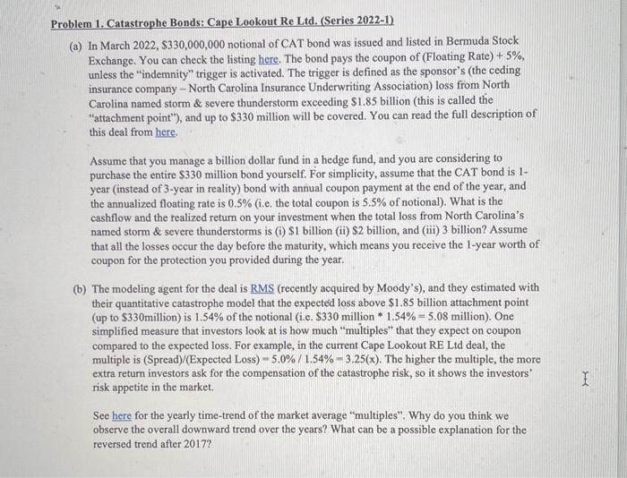 please help! i have no clue what im doing roblem 1. Catastrophe