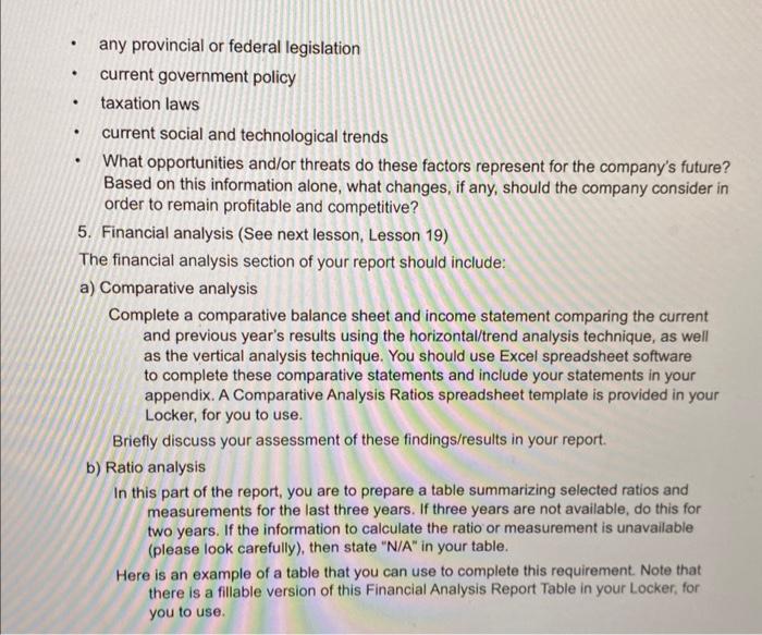 information provided in Learning Activities 4.3 , 4.4 , and 4.5 .