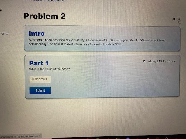 ts Problem 2 ments Intro A corporate bond has 18 years