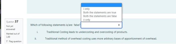  Question 37 i only Both the statements are true Both the