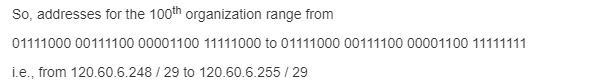 , How he calculated 100th its wrong, The 100th address should be