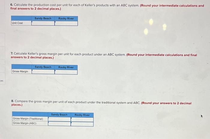 Beach Rocky River Direct materials cost per unit $19.70 $ 27.00 Direct