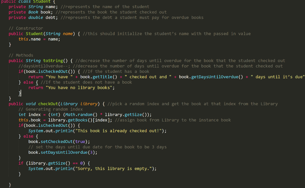 This is my code for Student.java, could you please help me figure