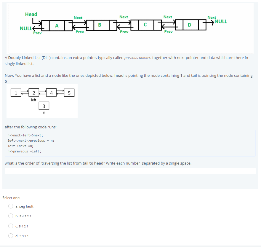 Data structures Head Next Next Next Next NULL NULL Prev Prev Prev