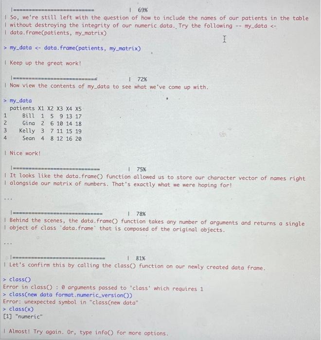 newly created data frame. I I 69% I So, we're still left