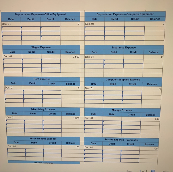 receivable 4,350 4 4 Dec 10 720 Wages expense Cash 720 5