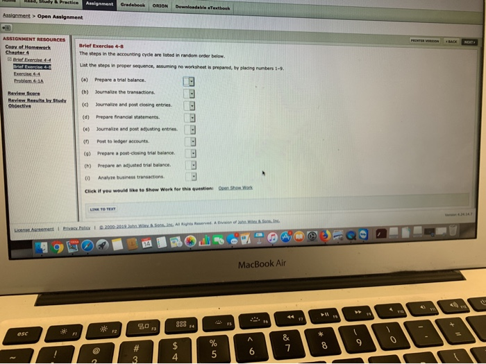  Gradebook ORION eTextbook Assignment >Open Assignment ASSIGNMENT RESOURCES Brief Exercise 4-B