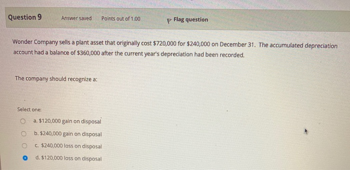 of the following is a temporary account category? Select one: o a.