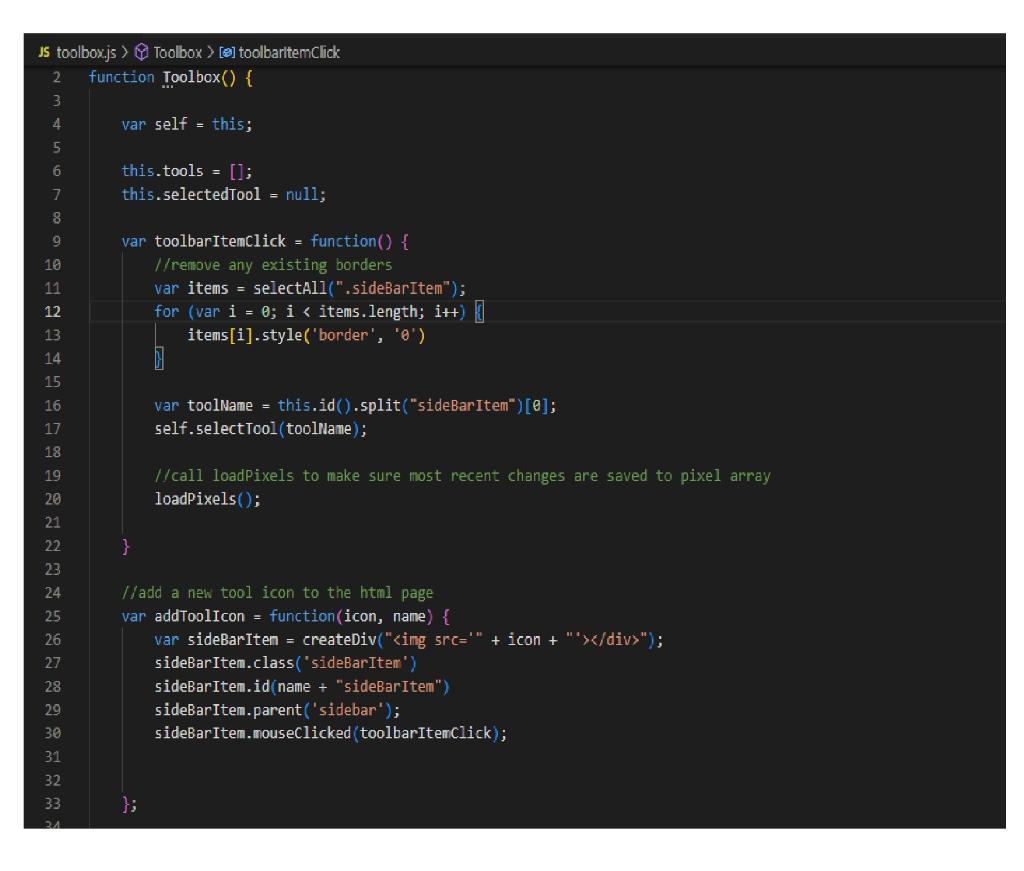 put in extracts of the code which illustrate the cohesion and explain