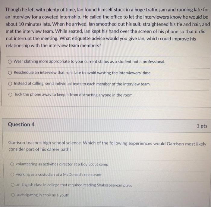  Though he left with plenty of time, lan found himself stuck