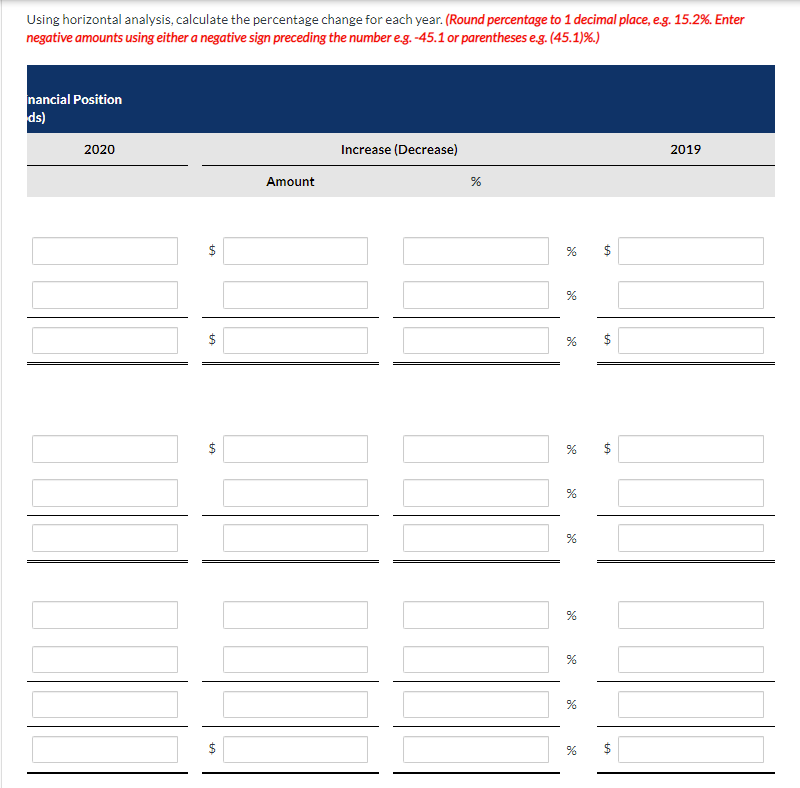 Retained earnings 207,000 131,000 84,000 (a) Your answer is correct. Using horizontal