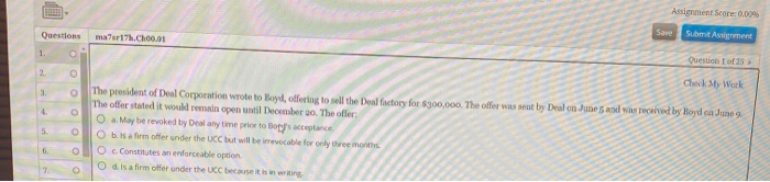  Assignment Score: 0.00% Questions Save ma7s 17h.ch0.01 Submit Assignment 1 Question