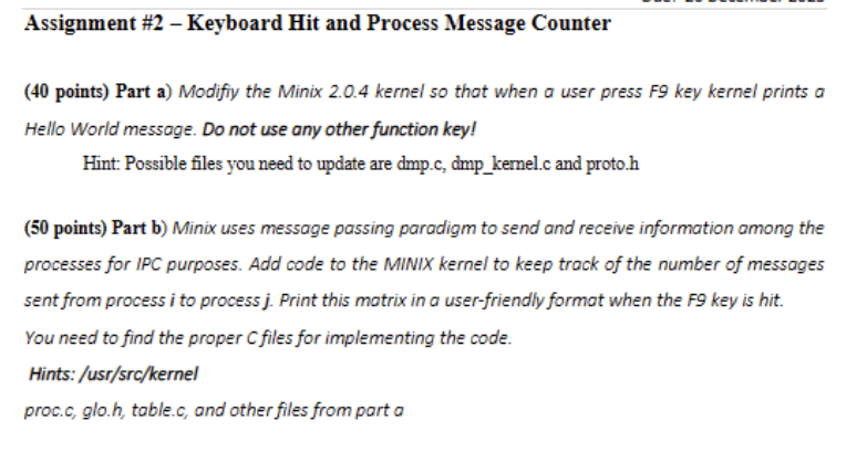  Assignment #2- Keyboard Hit and Process Message Counter Part a) Modifiy