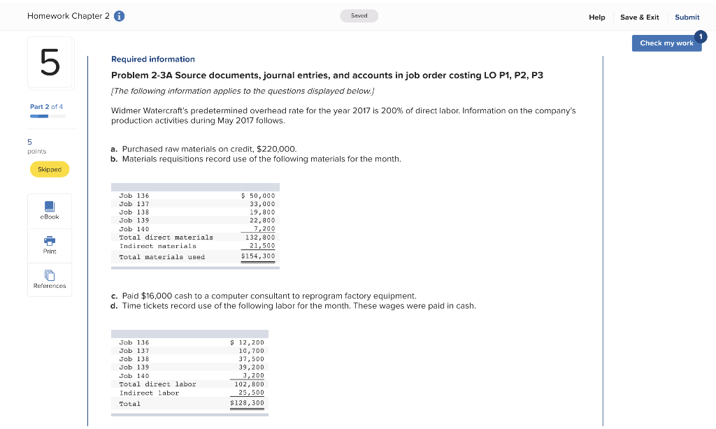  Homework Chapter 2 6 Savcd Help Save & Exit Submit Check