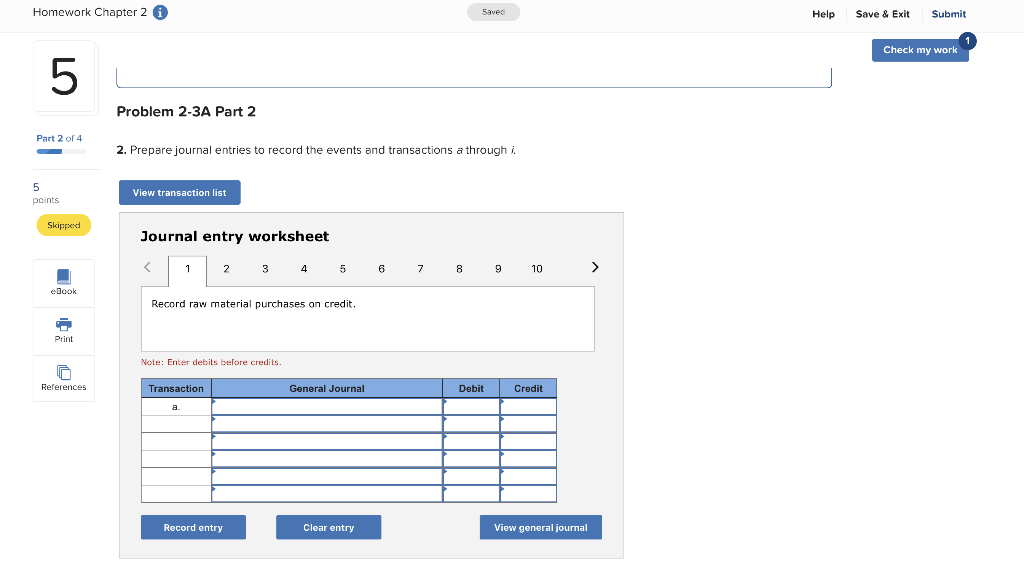 in job order costing LO P1, P2, P3 The following information applies
