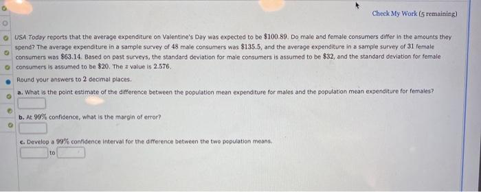  Check My Work (5 remaining) D USA Today reports that the