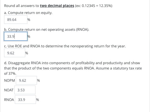 Thank you for your help. Compute ROE and RNOA with Disaggregation Selected
