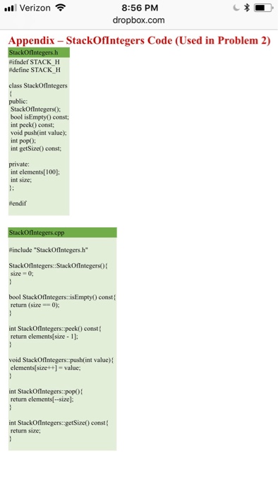 your output screen. P2 Modify StackOfIntegers class We coded the class StackOf