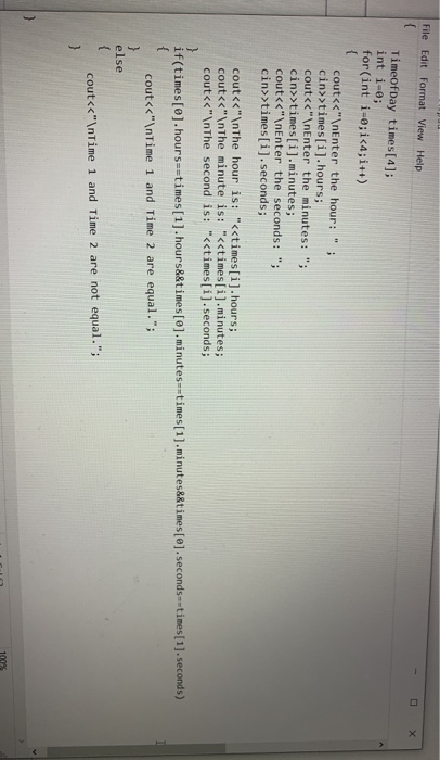 Help #include using namespace std; class TimeOfDay public: int hours; int minutes;