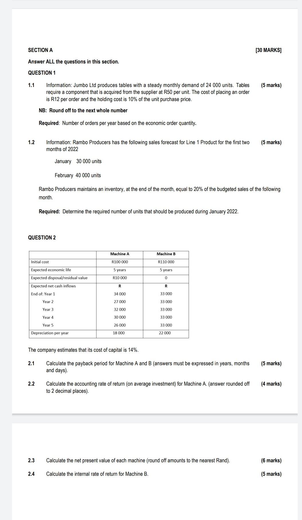  SECTION A [30 MARKS] Answer ALL the questions in this section.