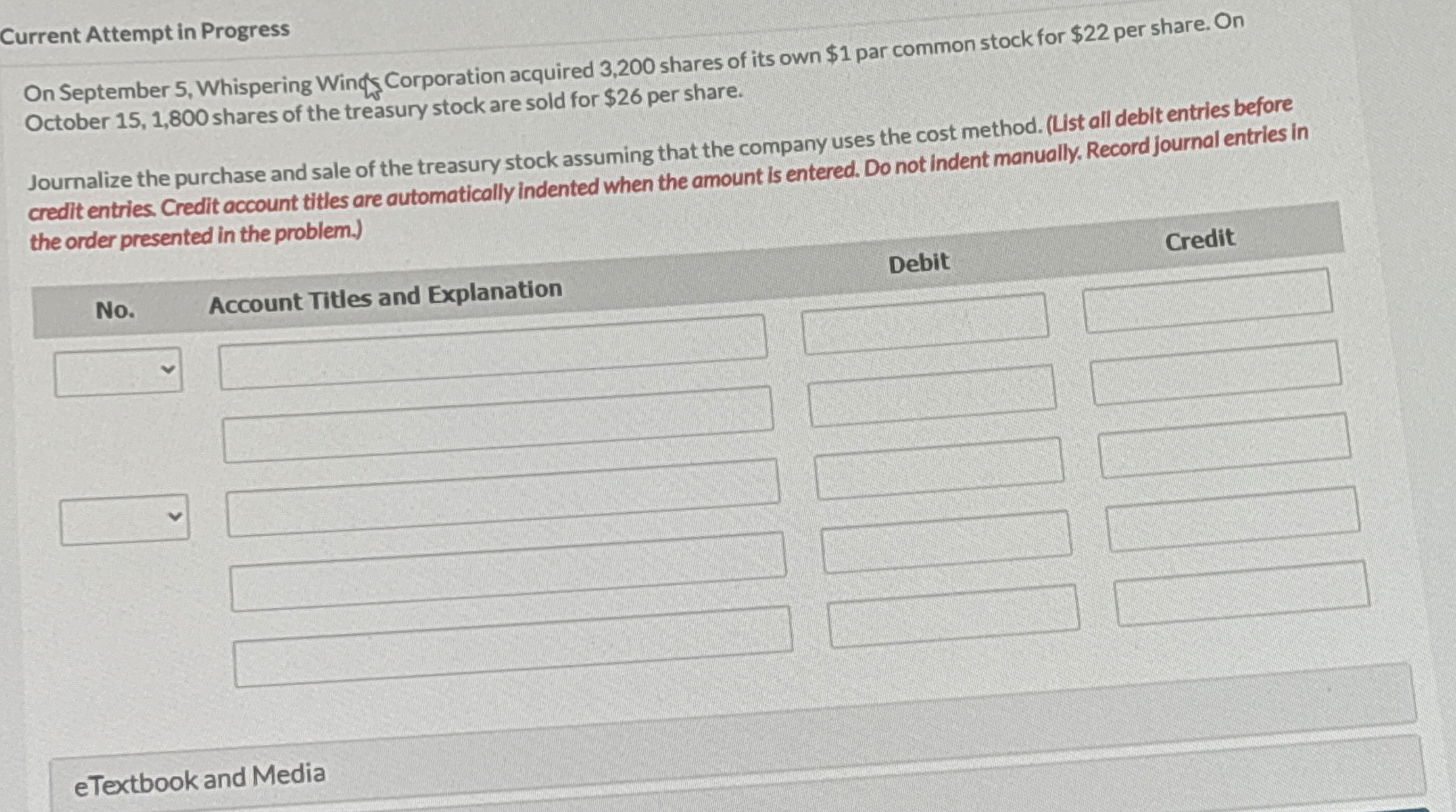  Current Attempt in Progress On September 5, Whispering Wind Corporation acquired
