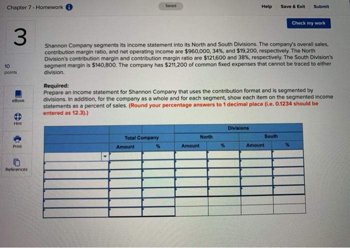  Chapter 7 - Homework Help Save & Exit Submit Check my